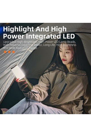 Wezone Yeşil Kamp Feneri, 5+4 Aydınlatma Modu, 2200mah Power Bank, Ip67 Su Geçirmez, Elden Taşınabilir, Çadır Ve Bahçe Için Yeşil