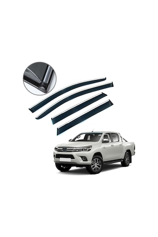 Toyota Uyumlu Hilux Krom Çıtalı Cam Rüzgarlığı 2015-2019