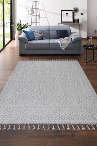 Otantik Modern Salon Ve Oturma Odası Halısı - Krem Gri Krem
