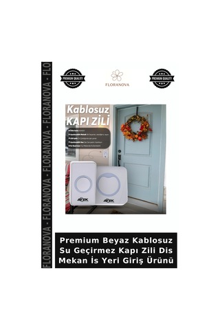 Premium Beyaz Kablosuz Su Geçirmez Kapı Zili Dis Mekan İs Yeri Giriş Ürünü