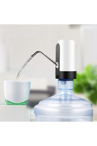 Leezsing Otomatik Elektrikli Su Pompası Galon Su Sebili Şarj Edilebilir Evrensel Gürültüsüz Su Isıtıcısı Pompası Anahtarı Ve Usb Beyaz