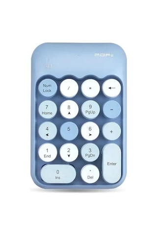 Renkli Daktilo Tarzı Vintage Kablosuz Wıreless Numeric Keypad 18 Tuşlu Sayısal Klavye Numpad