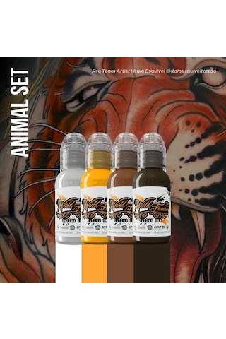 Animal Mini 4'lü Set - World Famous Ink Dövme Boyası - 1oz/30ml