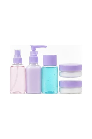 Seyahat İçin 5 Li Şeffaf Kozmetik Şişe Seti 30 Ml Çok Renkli