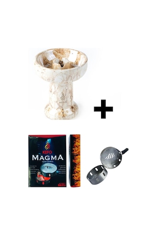 Kefo Gold Kefo Sarı Rock Star Lüle + Kefo Magma Nargile Lotus Közlük Cezve