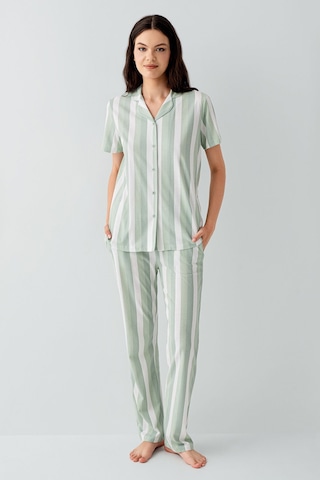 Arnetta Kadın Yeşil Gömlek Pijama Takım Ar3589-s-v1 Yeşil