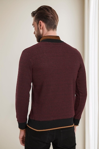 9039 Dewberry Erkek Sweatshırt-siyah-bordo Siyah-bordo