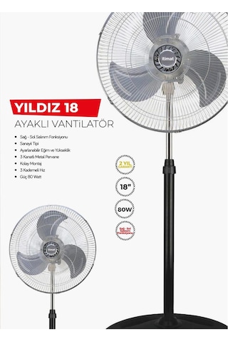 İtimat Sn-2512 Yıldız 18" Ayaklı Vantilatör