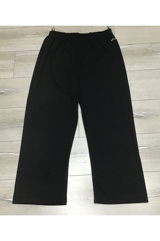 Kışlık Fitilli Kaşkorse Beli Lastikli Büyük Beden Pantolon Siyah