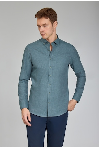 Bisse Modern Fit Paşa Yaka Yeşil Erkek Gömlek Gmfln0222302221 D47 Yeşil