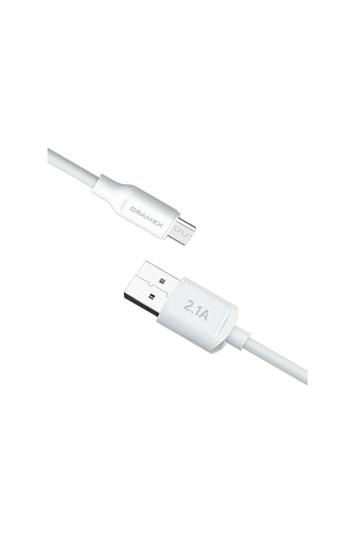 Dramex D21MK Micro USB Data/Şarj Kablosu 2.1A 1mt Beyaz
