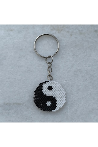 Yin Yang Miyuki Anahtarlık&çanta Süsü Siyah - Beyaz