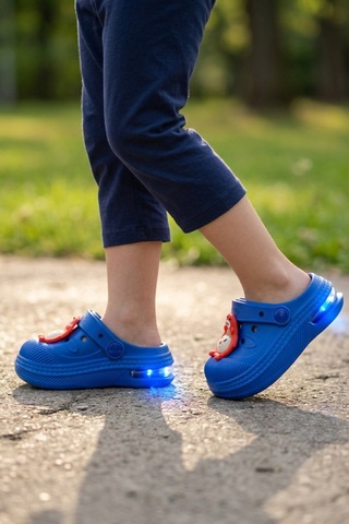 Walkway Saks Eva Hafif Esnek Unisex Çocuk Sabo Terlik 2316 B-p Saks Mavi
