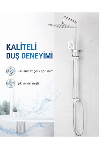 Fleko Vektör Krom Rain Robot Duş Seti