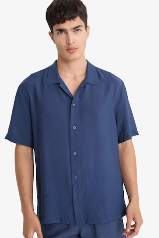 Defacto Relax Fit Polo Yaka Aerobin Kısa Kollu Gömlek E1736ax25smnv135 Lacivert