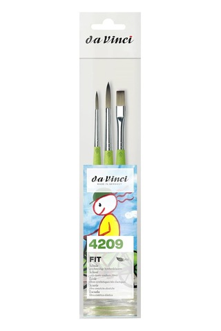 Fit Sentetik, Seri 4209, Set, 3 Fırça, Çok Yönlü, Akrilik, Gouche, Tempera, Kağıt Ve Karton İçin, Hobi Ve Okul İ
