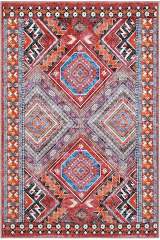 Cool Halı Beylerbeyi By 809 Kırmızı Vintage Halı Ev Oda Salon Halısı Yıkanabilir Eskitme Şönil Halı