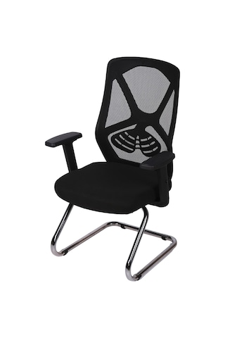 Ofisbazaar Dolphin Siyah Fileli Misafir Koltuğu Ergonomik Toplantı Ve Bekleme Koltuğu Siyah Fileli Siyah