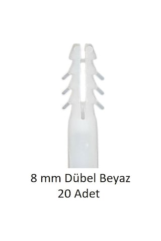 Dübel, 8 Mm Beyaz Dübel, 20 Adet