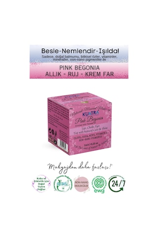Kuatra Pink Begonia Nemlendirici Işıltı Veren Balm 7 ML