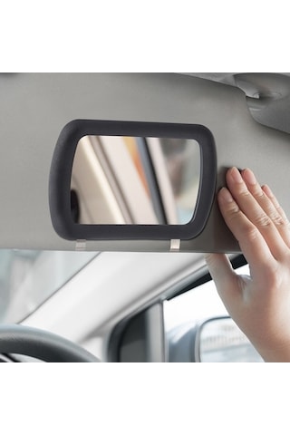 Dancemonkey Araç Güneşlik Pp+cam Makyaj Aynası - Araba Plaka Klipsli Ultra Clear Ayna/