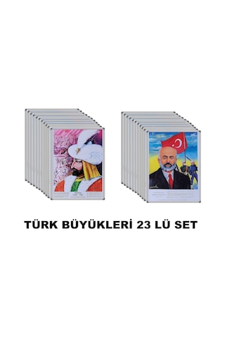 35X50 Cm23 Lü Türk Büyükleri Seti - Panosu - Köşesi