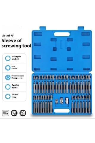 Otomotiv Tip Power Bits Uç Seti 75 Parça