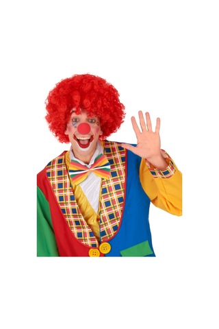 Kırmızı Renk Kıvırcık Afro Bonus Peruk Çok Renkli