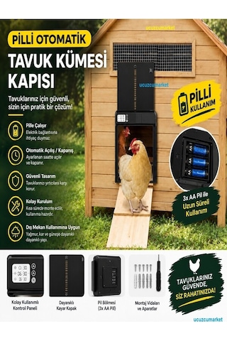 Kümes Kapısı Otomatık Digital Ekran Pilli