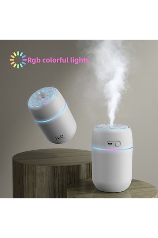 Ultrasonik Hava Nemlendirici /araç İçi Mini Buhar Makinesi 250 Ml - Sessiz Ve Kompakt 5v