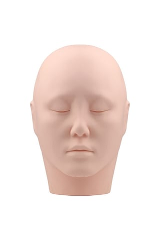 Lebıhmurah Wg470 Yumuşak Silikon Eğitim Manken Kafası Uygulama Kozmetoloji Mankeni Bebek Kirpik Yüz Dudak Makyaj Masaj Dövme