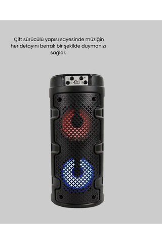 Bluetooth 5.0 Kablosuz Hoparlör Çift Sürücülü Yüksek Ses Kalitesi