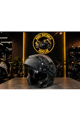 Jk 902 H2 Grey Çene Açılır Motosiklet Kaskı Açık Gri