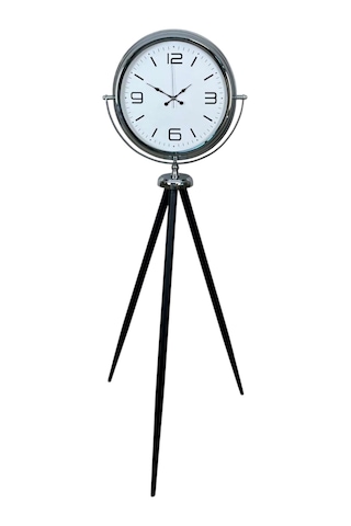 Krom Sade & Şık Tripod Ayaklı Saat Çok Renkli