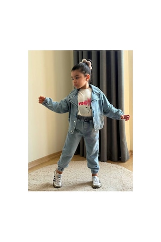 Toikids Kız Çocuk Kot İkili Takım Mavi Toikids Kız Çocuk Kot İkili Takım Mavi