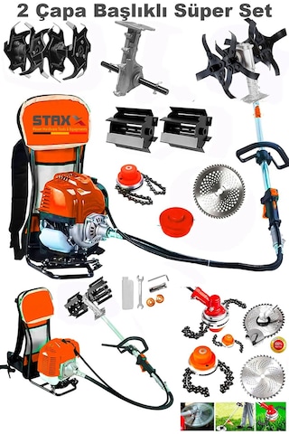 Staxx STX1400 14Hp Benzinli Çim Ot Biçme Sırt Tipi Tırpan Seti