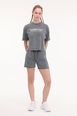 Lumberjack Wl Freya 11sy790 5fx Antrasit Kadın Kısa Kol T-shirt 000000000102006716 Gri