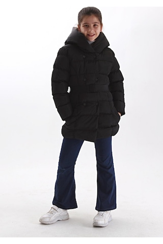 Benitto Kids Kız Çocuk Mont 51266-Siyah