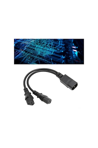 Springsun Iec320 C14 Erkekden Çift C13 Dişeye Y Şekilli Güç Dalıcı, 32cm, 10a 2500w, Pvc Kaplama, Dayanıklı Ve Isıya Dayanıklı Jd3039