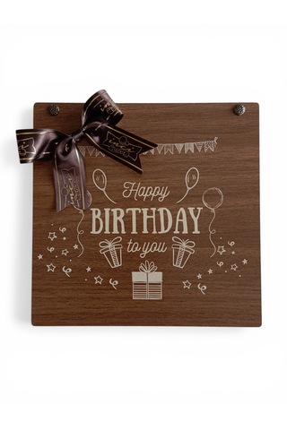 Happy Birthday Tasarımlı Ahşap Kutulu Hediyelik Çikolata