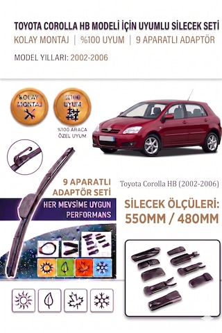 Toyota Corolla Hb Ön Cam Silecek Takımı 2002-2006