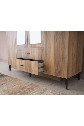 Hazar 4 Kapılı Aynalı Gardırop Elbise Dolabı 160x55x200cm