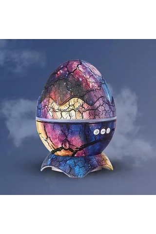 Bukrem Store-galaksi Dinozor Yumurtası Gece Lambası Bluetooth Hoparlör & Kumandalı Yıldız Projektör