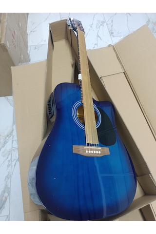 J&d Guitars- Jumbo Kasa Elektro Akustik Mavi Renk Gitar AG-6CE/BL
