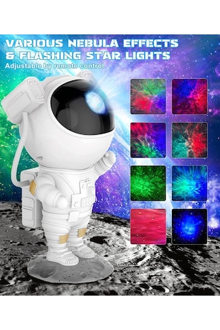 Noas LW-6 Galaxy Astronot Uzaktan Kumandalı ve Zamanlayıcılı Led Projektör Masa Lambası