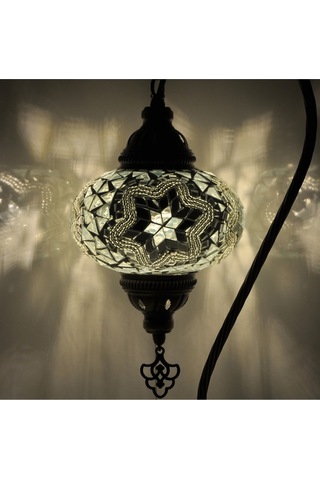 Mozaik Lamba Abajur Otantik Mozaik Gece Lambası Hediyelik Lamba Beyaz