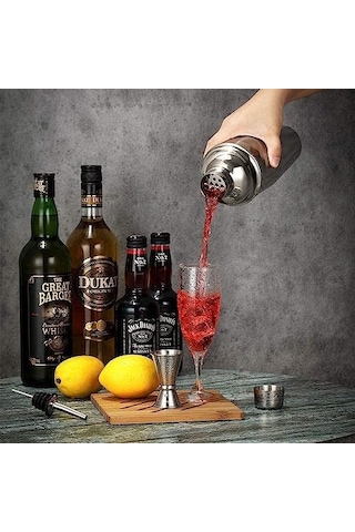 Perlotus 550 Cc Çelik Kokteyl Shaker Karıştırıcı Profesyonel Kalite Açık