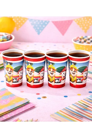 Paw Patrol Rubble Temalı Karton Bardak - Doğum Günü Parti Malzemeleri 10 Adet Diğer