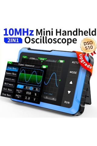 Dso-510h 2'si 1 Arada Mini El Tipi Dijital Osiloskop Dds Sinyal Jeneratörü