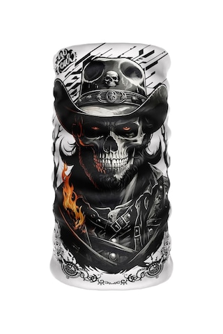 Bebo Store Extreme Spor Motor Ve Bisiklet Kullananlara Özel Desenli Reflektörlü Buf Boyunluk Bandana Balaklava Skull-184 Çok Renkli